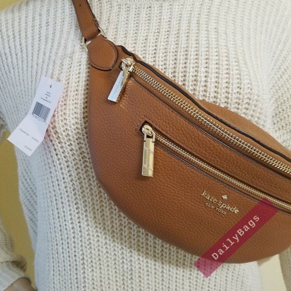 NWT KATE SPADE 100% AUTHENTIC LEILA BELT FANNY PACK BAG GINGER BROWN WKR00306 - Picture 4 of 8